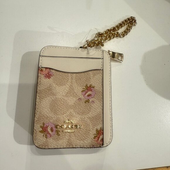 coach Zip Card Case In Signature Canvas With Floral Print car25 - Picture 1 of 5